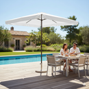 Ombrellone Quadrato da Giardino 3x3 m Palo Ø48 mm Struttura in Acciaio Esterno Bianco