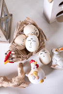 Set 6 Galline Decorative Contenitori 17x9x12 cm 