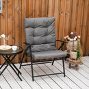 Sedia Pieghevole da Giardino 65x65x94 cm in Metallo e Tessuto Oxford Grigio
