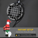 Babbo Natale Gonfiabile 154x76x183 cm con Missile e Luci LED