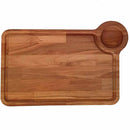 Vassoio Piatto Tagliete da Portata 45x30cm in Legno di Faggio con Porta Salse