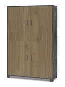 Mobile Multiuso 4 Ante 107x162x41 cm Ossido Nero/Noce Stelvio