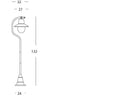 Lampada Palo Paletto per Giardino Colore Grigio per Esterno Linea Ice Livos