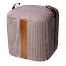 Set  3 Pouf Contenitore in Tessuto Velluto Grigio