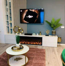 Camino Elettrico da Incasso 40x128x18 cm Effetto Fiamma 1500W Tanzania Nero