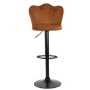 Set 2 Sgabelli 38x38x60/80 cm in Velluto Base Nera Cammello