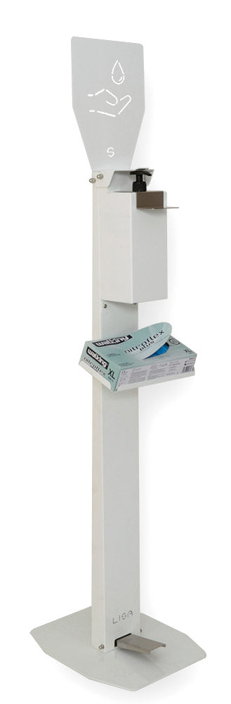 sconto Piantana a Pedale con Dispenser Igienizzante per Mani in Ferro Lisa Luxury Bianca