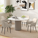 Set 2 Sedie Imbottite Stile Nordico 54x57x80 cm Tessuto Effetto Velluto Crema 