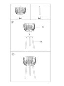 Set 3 Porta Vasi Oporto Ø 35x54,5-30x48-25x41,5 cm in Rattan