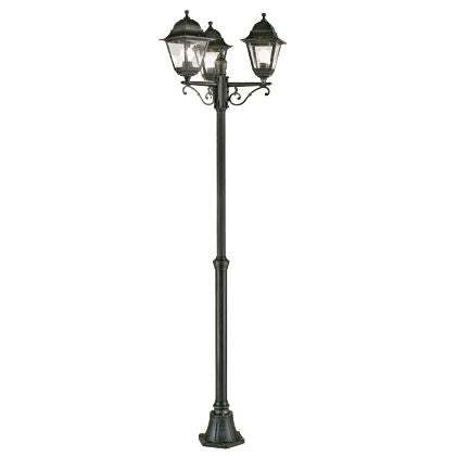 sconto Lampada Palo Tre Luci Colore Nero per Esterno Linea Mini Quadrata Sovil