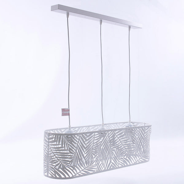 Lampadario a 3 Luci 75x20xH23 cm Ovale in Metallo Bianco online