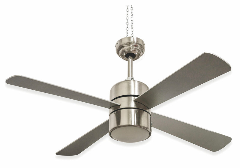 Ventilatore da Soffitto 4 Pale e Lampada Ø120 cm 3 Velocità Kooper Silver