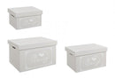 Set 3 Scatole Lovers Rettangolari Grigio in Legno Seconda Scelta