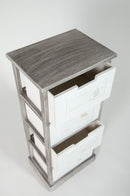 Cassettiera 4 Cassetti in Legno Massello 38x28x86 cm Fumer Marilyn Grigio