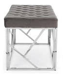 Panca Rayan Velluto Grigio 97x44 in Tessuto effetto Velluto Grigio
