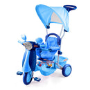 Triciclo a Spinta per Bambini con Pedali Vespino Azzurro