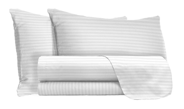 Set Lenzuola Matrimoniale Sopra Sotto e Federe in Raso di Poliestere Bianco online