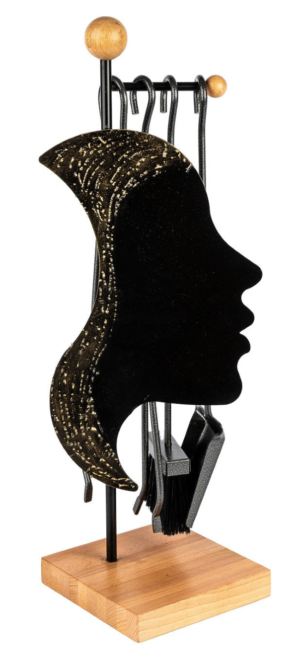 Set Camino 4 Pezzi in Ferro Verniciato Nero Opaco sconto