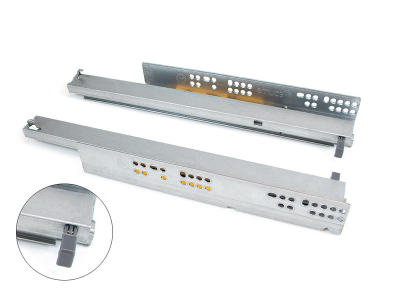 Guide a Scomparsa Silver per Cassetti ad Estrazione Totale P500 Zincato Bianco Acciaio Emuca