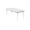 Set Tavolo Rettangolo e 8 Sedie da Giardino in Alluminio Muses 240 Bianco