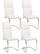 Set 4 Sedie Imbottite 44x58x104 cm Thelma in Ecopelle Bianco