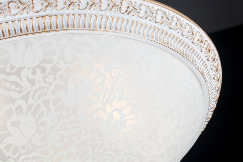 Plafoniera Ceiling & Wall in Metallo Pascal Bianco con Oro