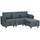 Divano 3 Posti Componibile Modulare con Pouf Poggiapiedi e Cuscini 213x156x88 cm Grigio Scuro