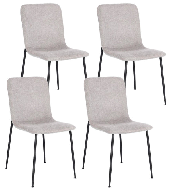 acquista Set 4 Sedie 44x56x81 cm Rinas in Tessuto Grigio Chiaro