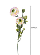 Set 6 Ranuncoli Artificiali Altezza 74 cm Rosa