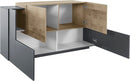 Credenza 4 Ante 160x45x86 cm Coro Grigio Antracite Opaco/Rovere Wotan  