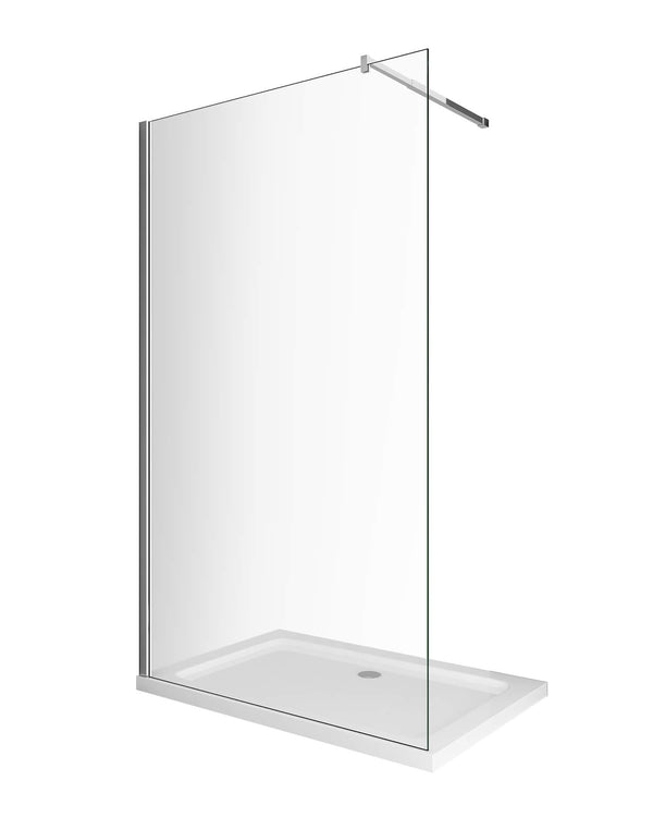 sconto Parete Doccia Walk-In in Cristallo 8mm Trasparente H200cm Varie Misure