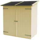 Casette Box da Giardino in Legno Porta Utensili 149x84x172 cm con 2 Porte Ecla Naturale