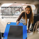 Lettino Sdraio Pieghevole, Schienale Regolabile 4 Posizioni, Maniglia Trasporto, Colore Blu.      