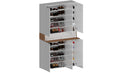 Armadio Scarpiera 6 Ante e 1 Ripiano a Ribalta 114x35x200 cm Savona 6A 1R Bianco Opaco/Rovere Wotan  