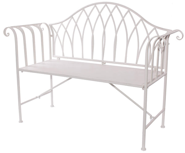 Panchina da Giardino 129x46xH94 cm in Metallo Bianco acquista