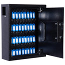 Cassetta Portachiavi di Sicurezza Professionale da Muro di 40 ganci Nero 30x36,5x10 cm 