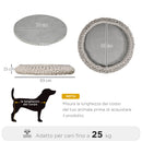 Cuccia per Cani e Gatti Ø93x15 cm in Tessuto Effetto Velluto Grigia