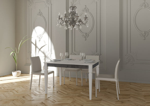 Tavolo Allungabile 120-224x90x80 cm Impero Iron Bianco Frassino sconto