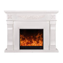 Camino Elettrico da Pavimento 80x100x33 cm Effetto Fiamma 1500W Torino mini Bianco