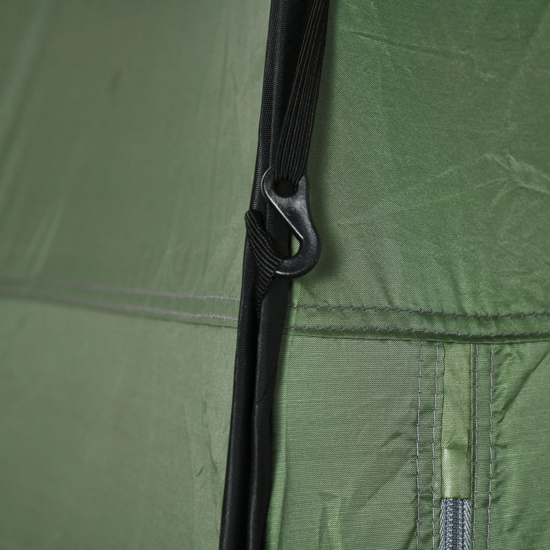 Tenda da Doccia Pop Up Impermeabile 126x124x189 cm con Porta a Cerniera Verde Scuro   