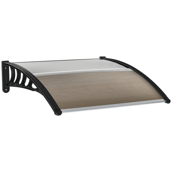 Pensilina Tettoia 100x100x26 cm in Policarbonato Anti-UV Marrone sconto