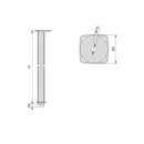 Gambe Regolabili per Tavolo Fitwid H 710 Anodizzato Opaco Alluminio Emuca