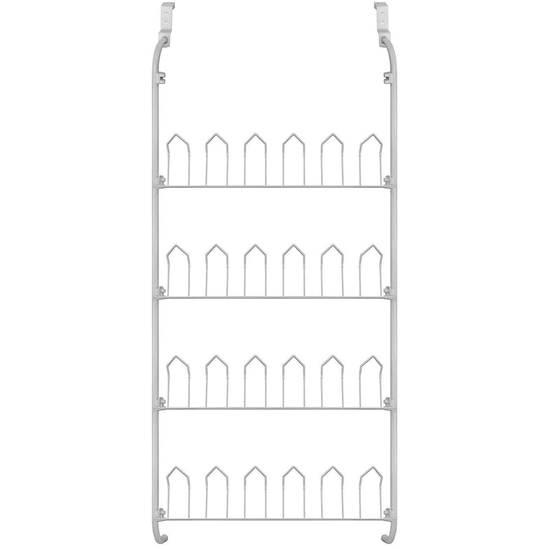 Scarpiera appendibile da porta 17x60x145 cm 12 paia in Metallo Bianca