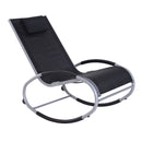 Sedia a Dondolo da Giardino Impermeabile in Alluminio Nero 120x61x88 cm 