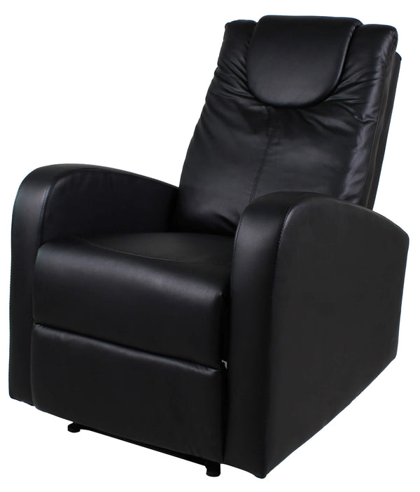 sconto Poltrona Alzapersona Vibromassaggio Elettrica 1 Motore in Similpelle Vandi Nera