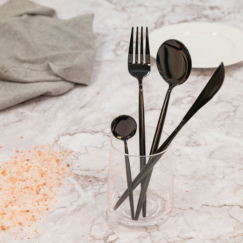 Servizio Set di Posate 24 Pezzi in Acciaio Inox VdE Tivoli 1996 Preciosa Nero