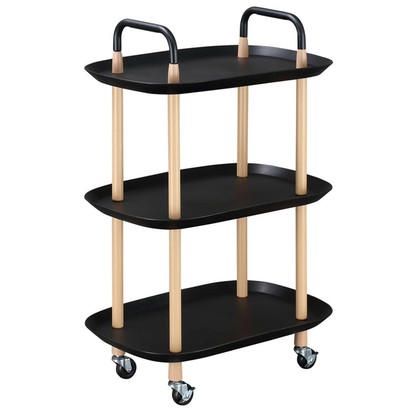 sconto Carrello da Cucina 57,5x36,5x85 cm in Metallo e Plastica Nero e Marrone