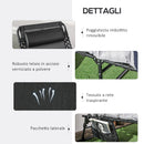 Lettino Prendisole da Giardino Pieghevole 58x189x32,5 cm con Cuscino e Tasca Laterale Grigio Chiaro   