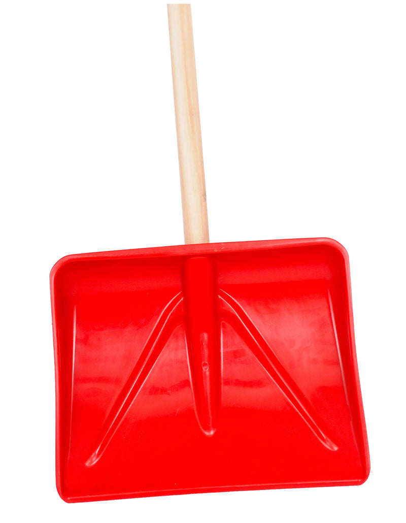 Pala da Neve 45 cm in Polipropilene con Manico in Legno Ø40 mm Rossa Agrati