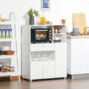 Mobile da Cucina Credenza con Armadietto Mensola e Cassetto 90x40x120 cm in Legno Bianco